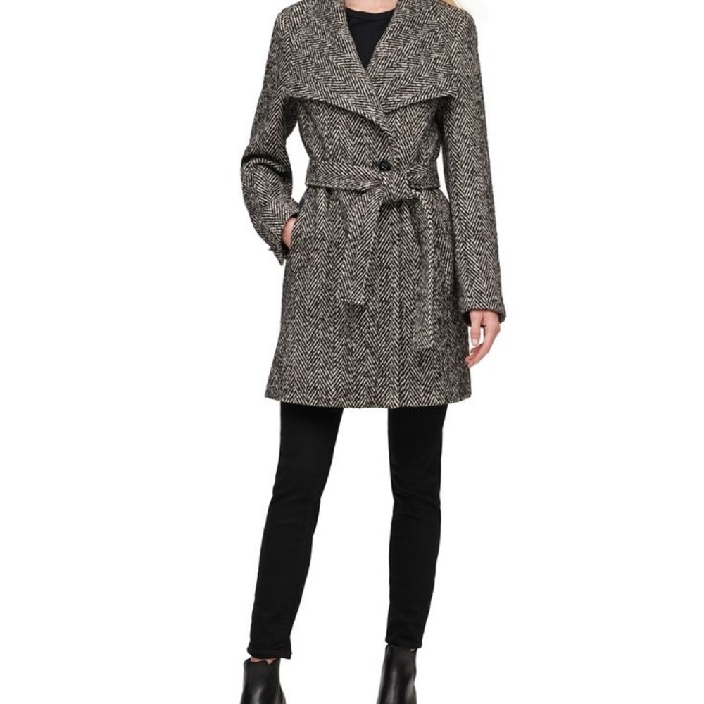 NWT Calvin Klein Black and Gray Trench Coat Size XL